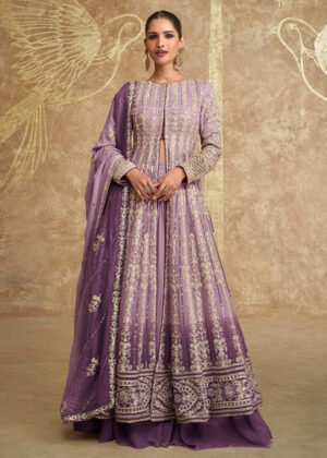 Ombre Slit Georgette Skirt Style Anakali Suit